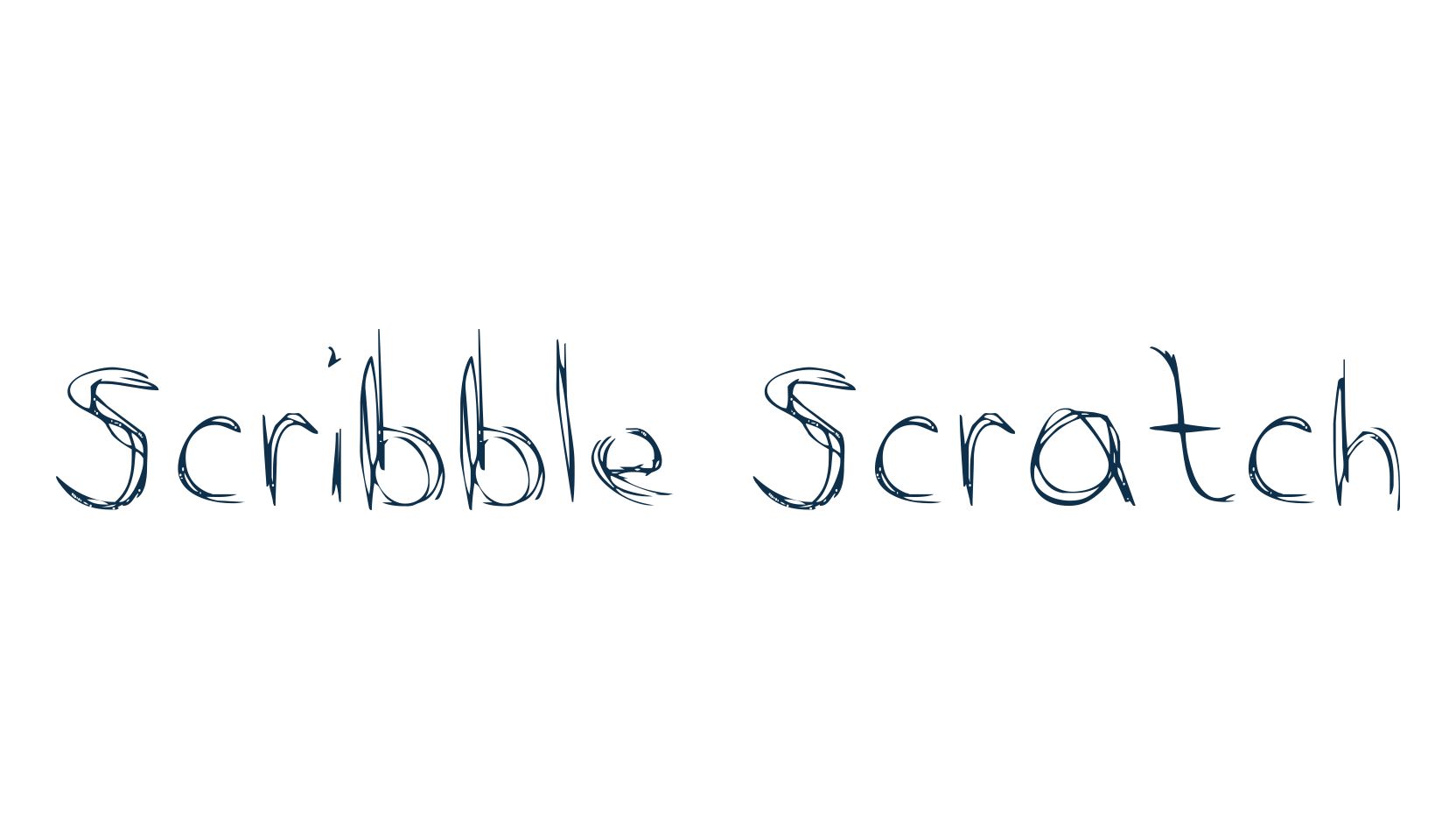 Scribble Scratch, trash font preview