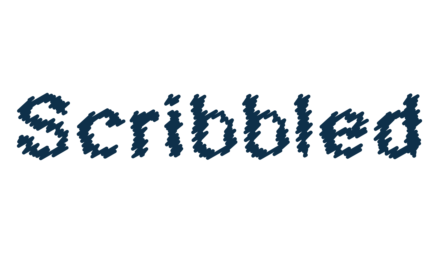 Scribbled, distorted font preview