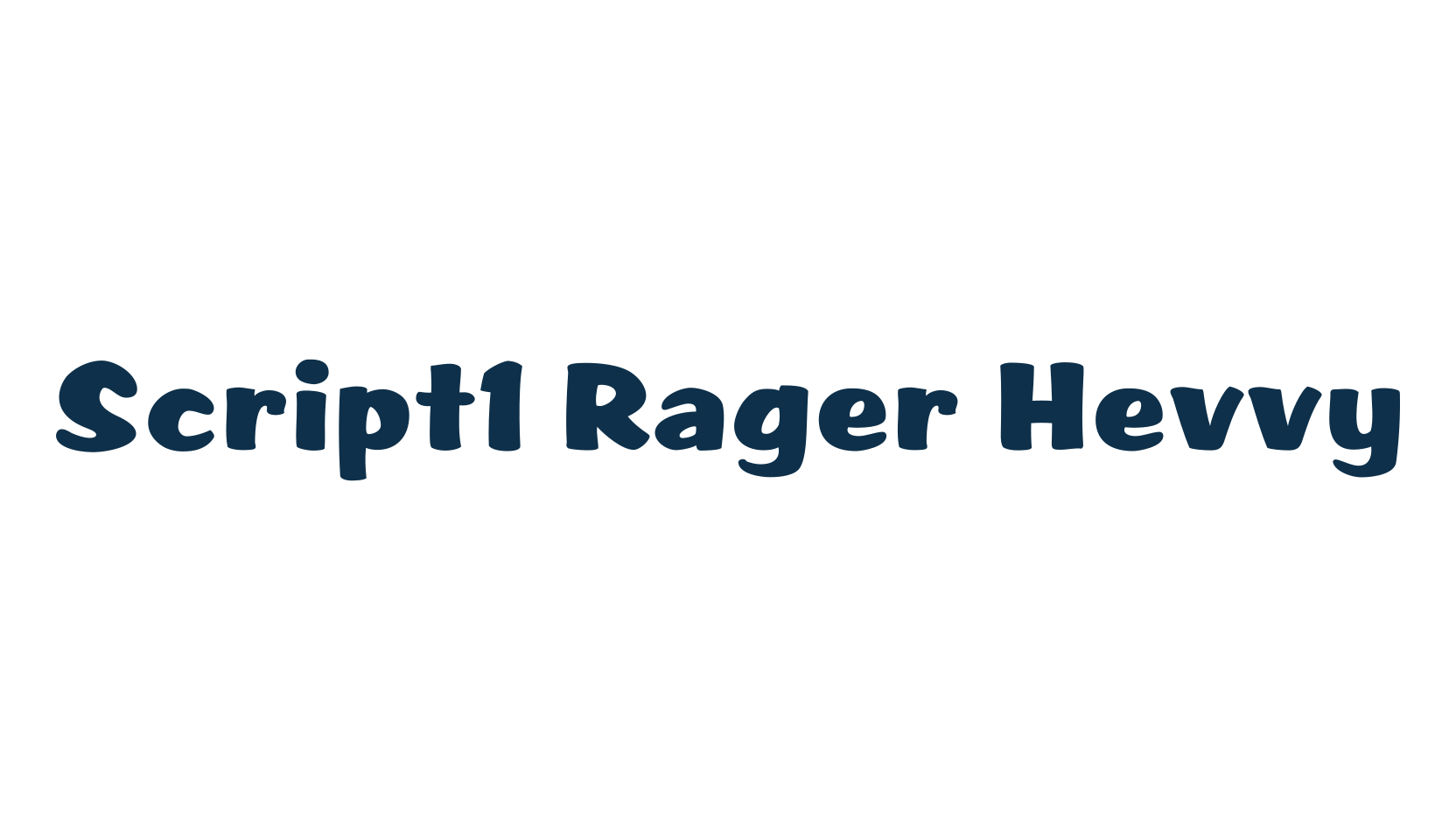 Script1 Rager Hevvy, fancy cartoon decorative comic font preview