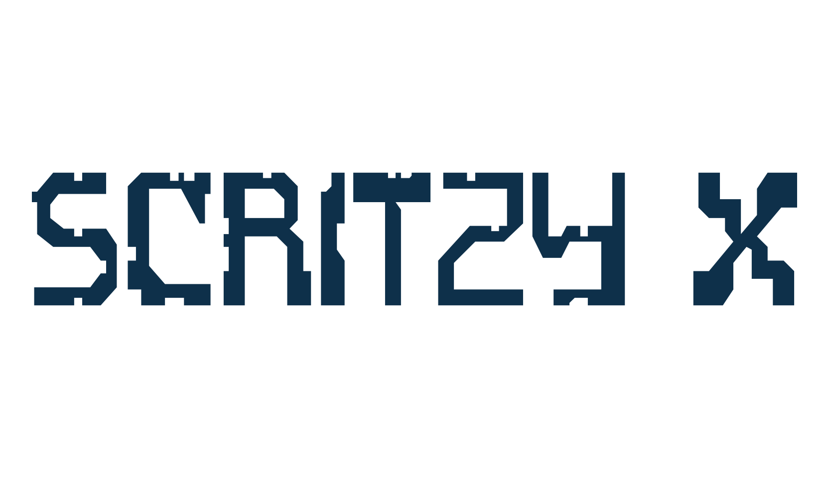 Scritzy X, techno sci-fi font preview