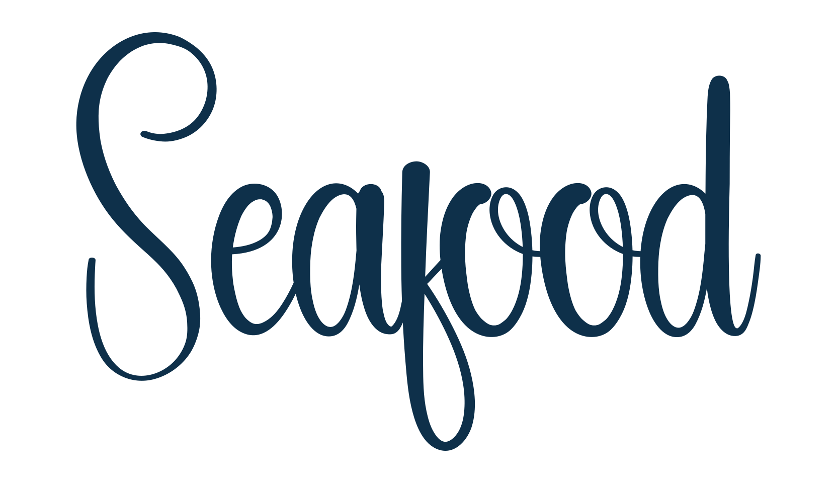 Seafood, handwriting font preview