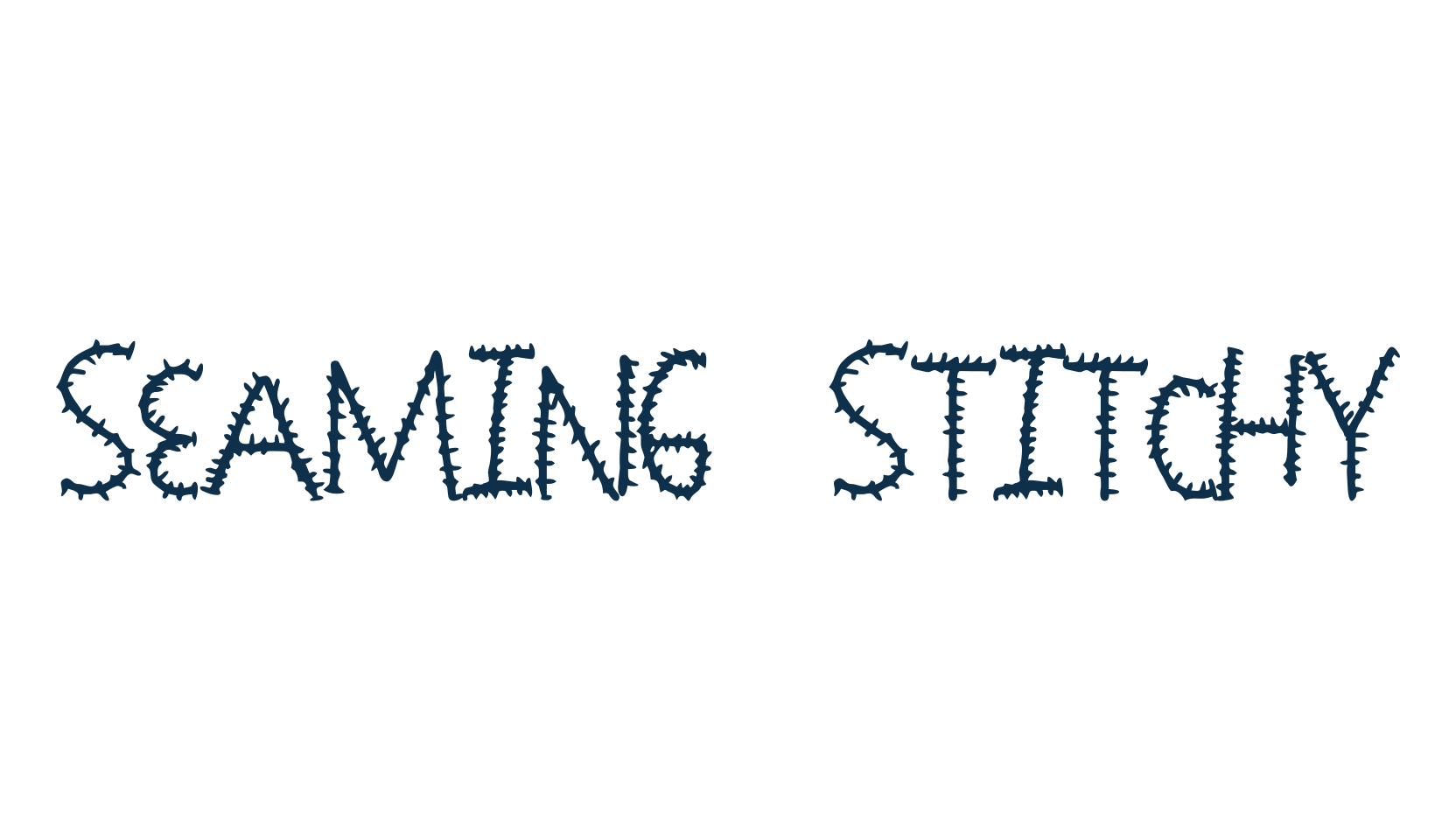 Seaming Stitchy, holiday halloween fancy decorative horror font preview