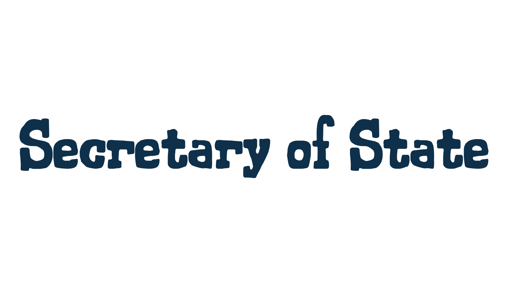 Secretary of State, cartoon font preview