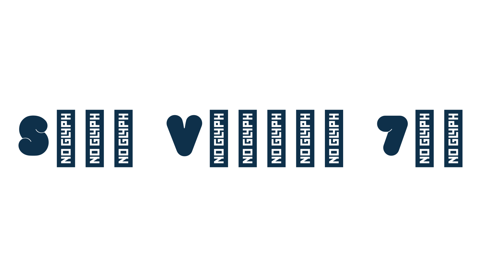 Seen Vision 7th, fancy groovy decorative font preview