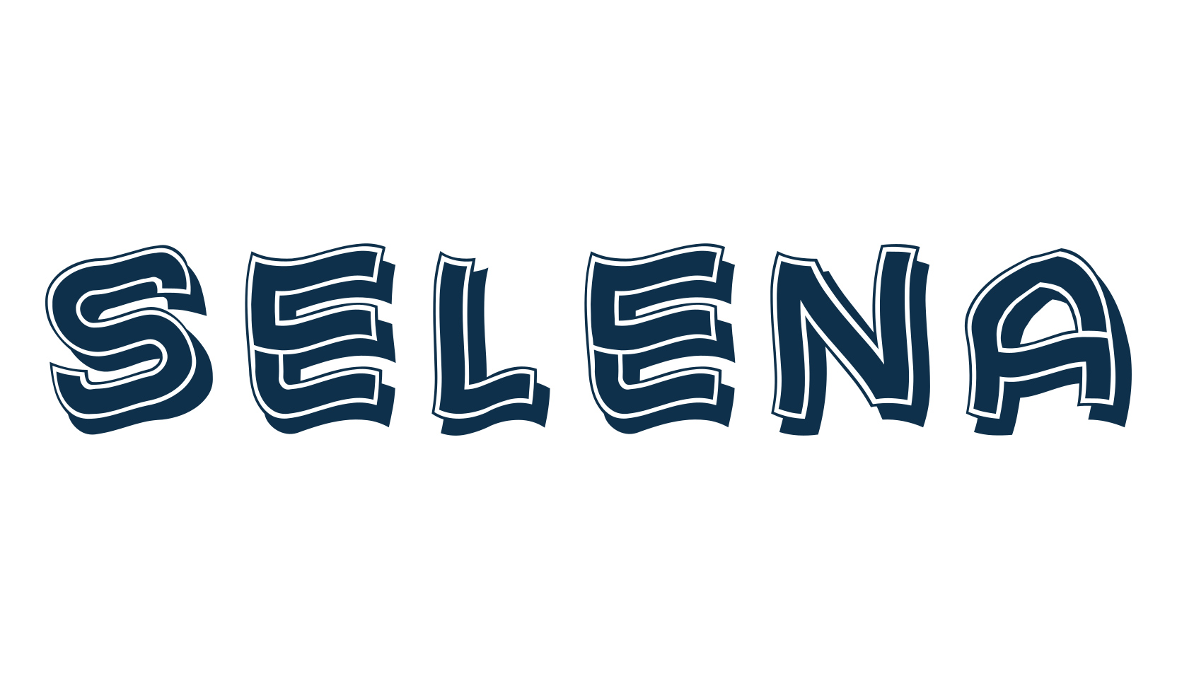 Selena (selena), fancy distorted decorative font preview