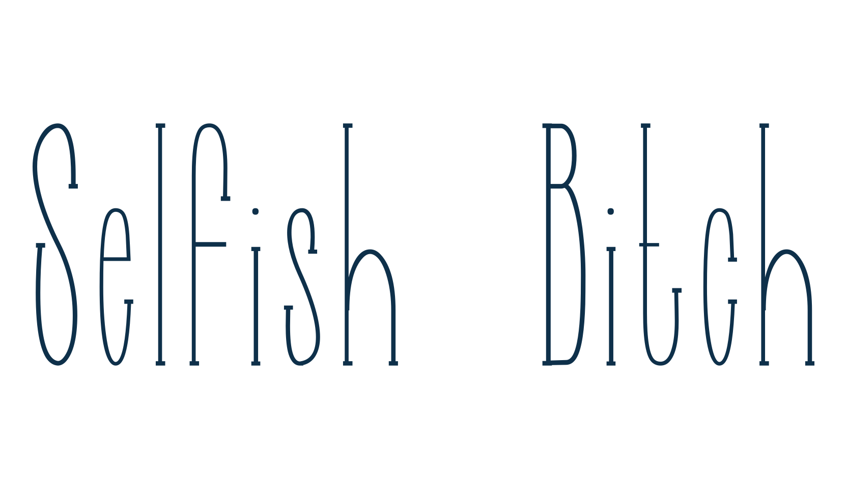 Selfish Bitch, various font preview