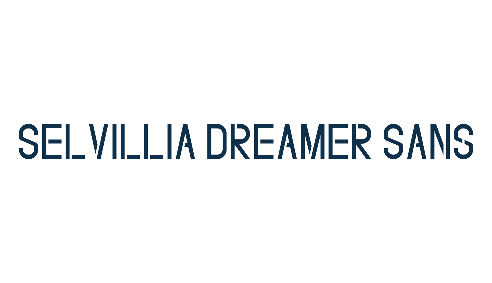 Selvillia Dreamer Sans, fancy stencil, army decorative font preview