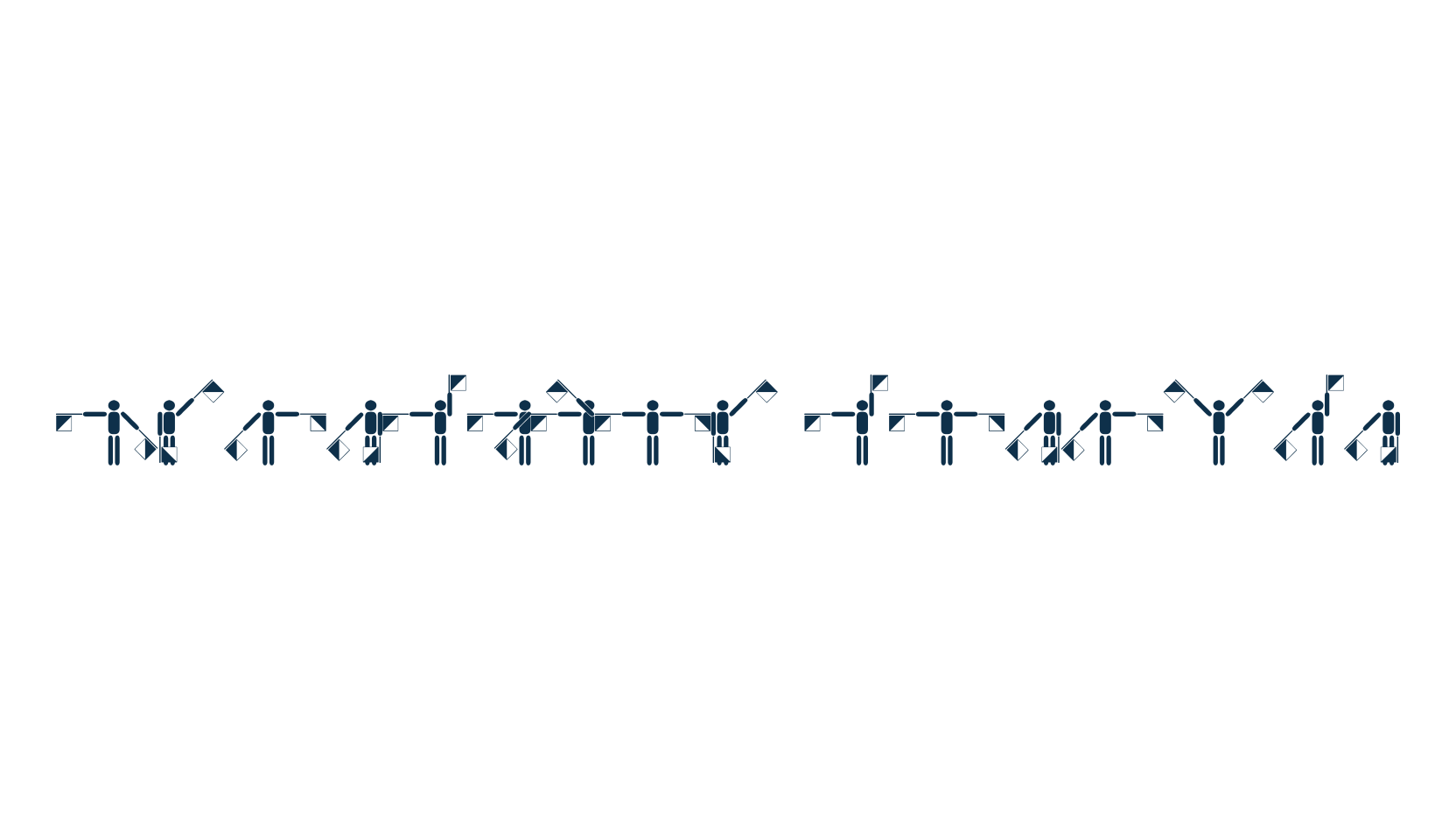 Semaphore Pramuka, fancy decorative font preview