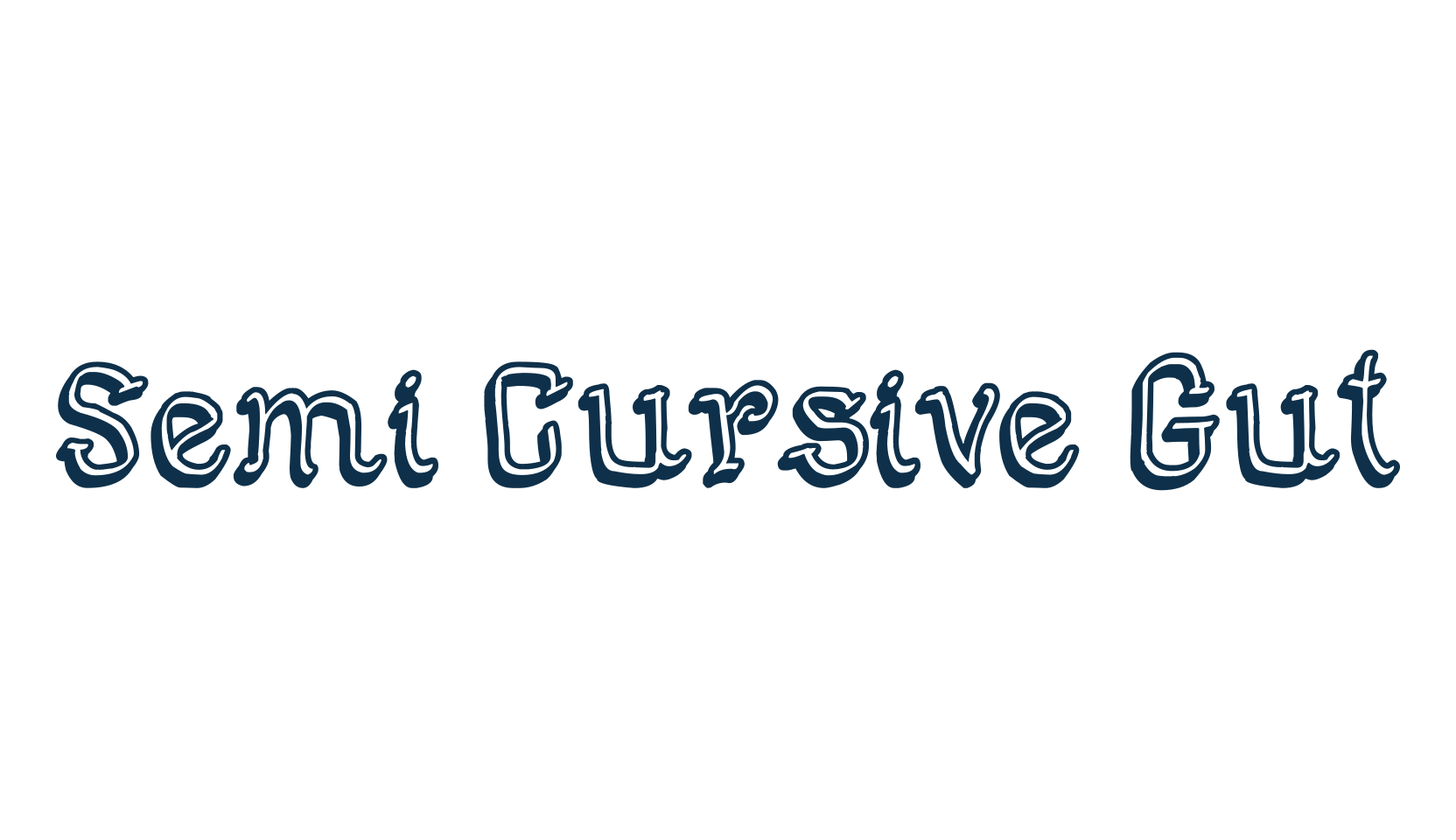 Semi Cursive Gut, cartoon font preview