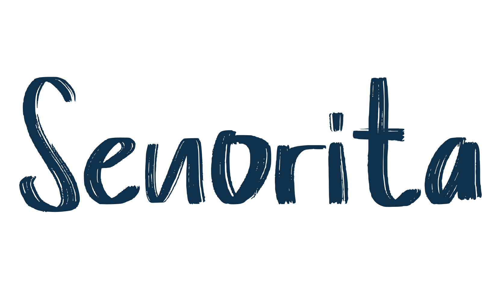 Senorita (senorita), brush font preview