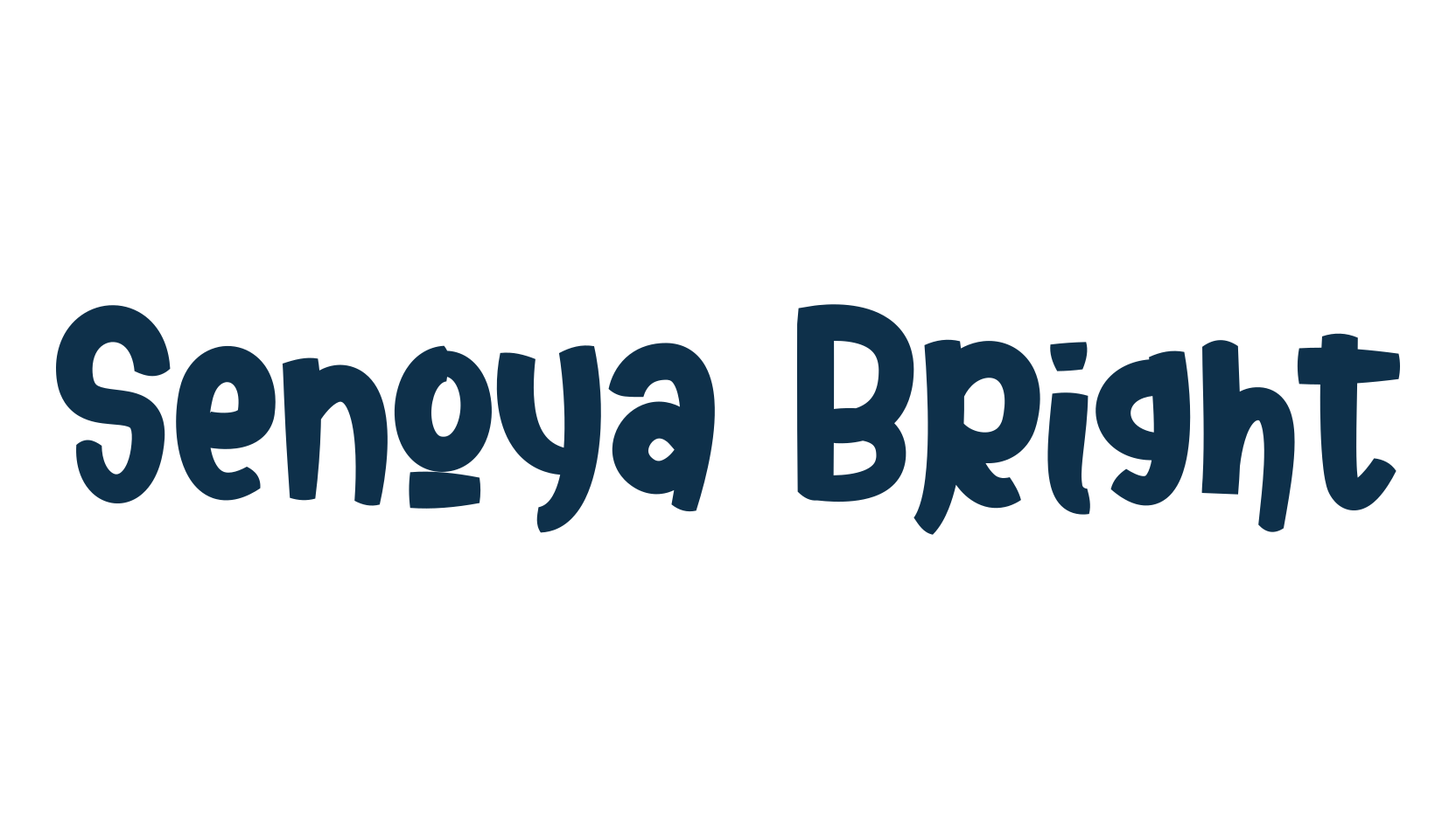 Senoya Bright, fancy cartoon decorative font preview