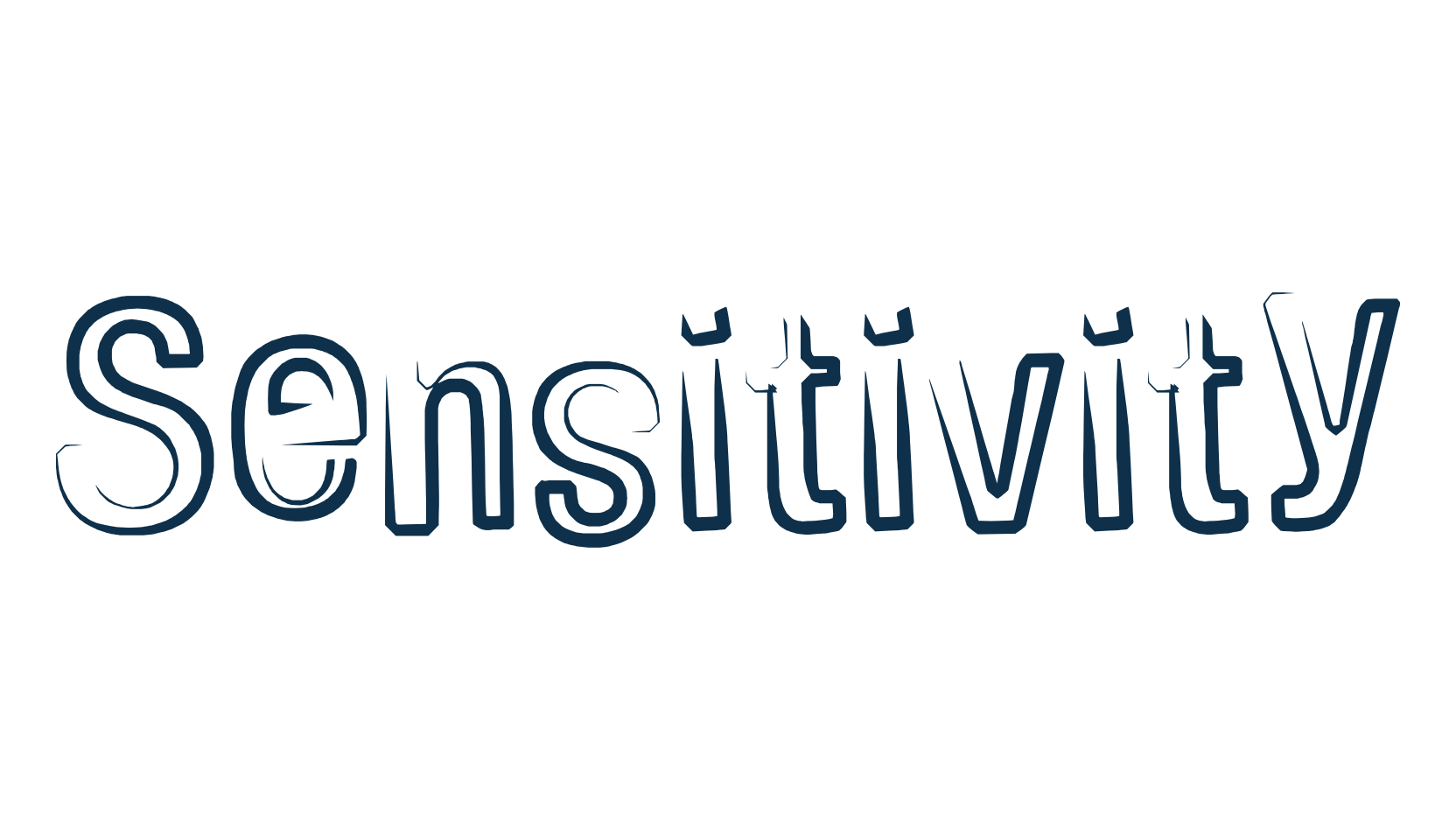 Sensitivity, fancy distorted decorative font preview