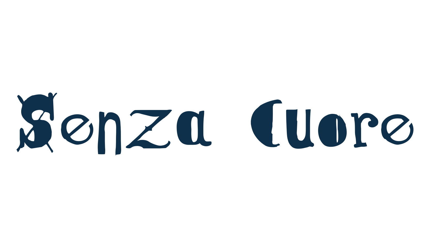 Senza Cuore, distorted font preview