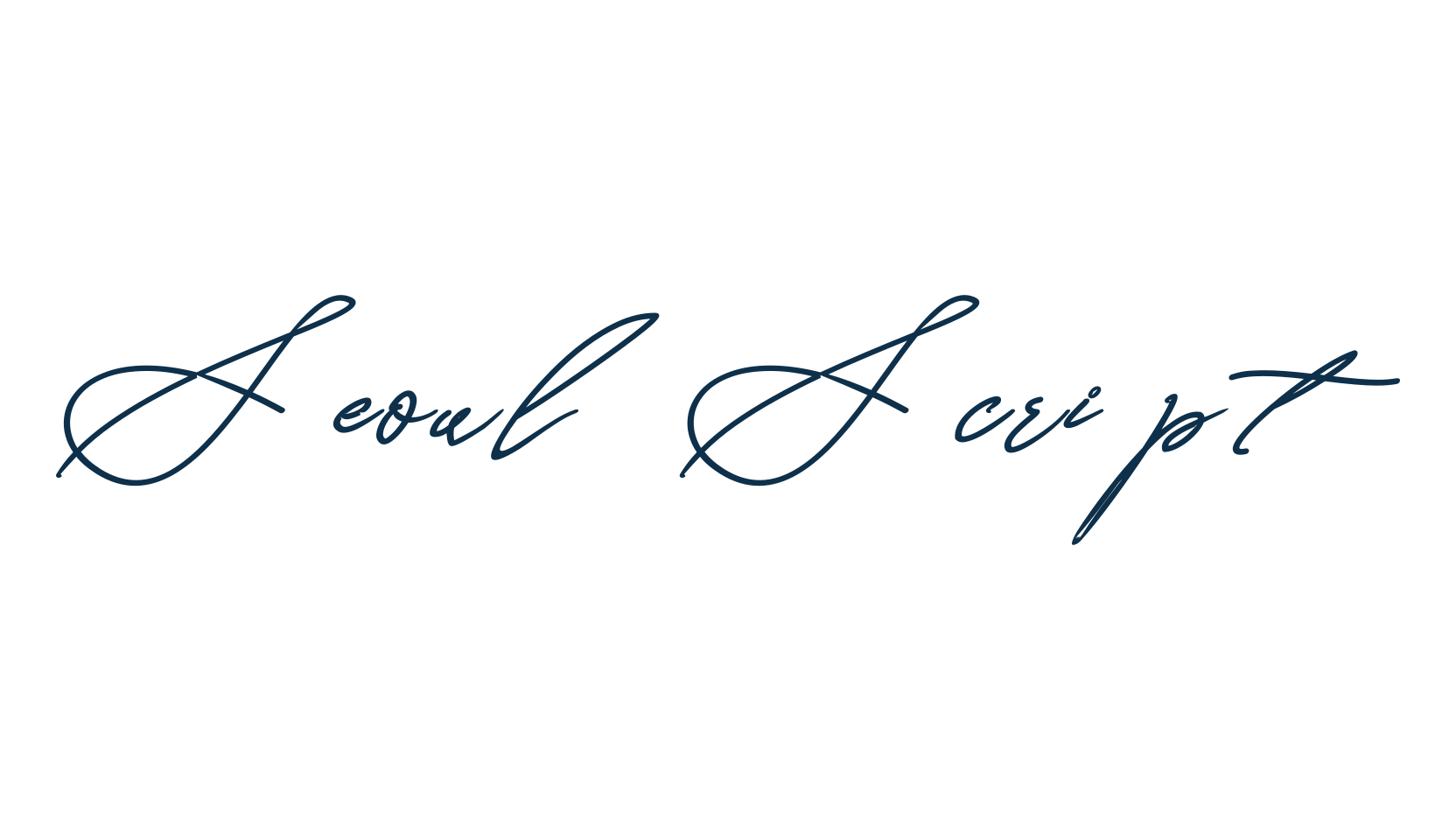 Seoul Script, script handwritten fancy decorative calligraphy font preview