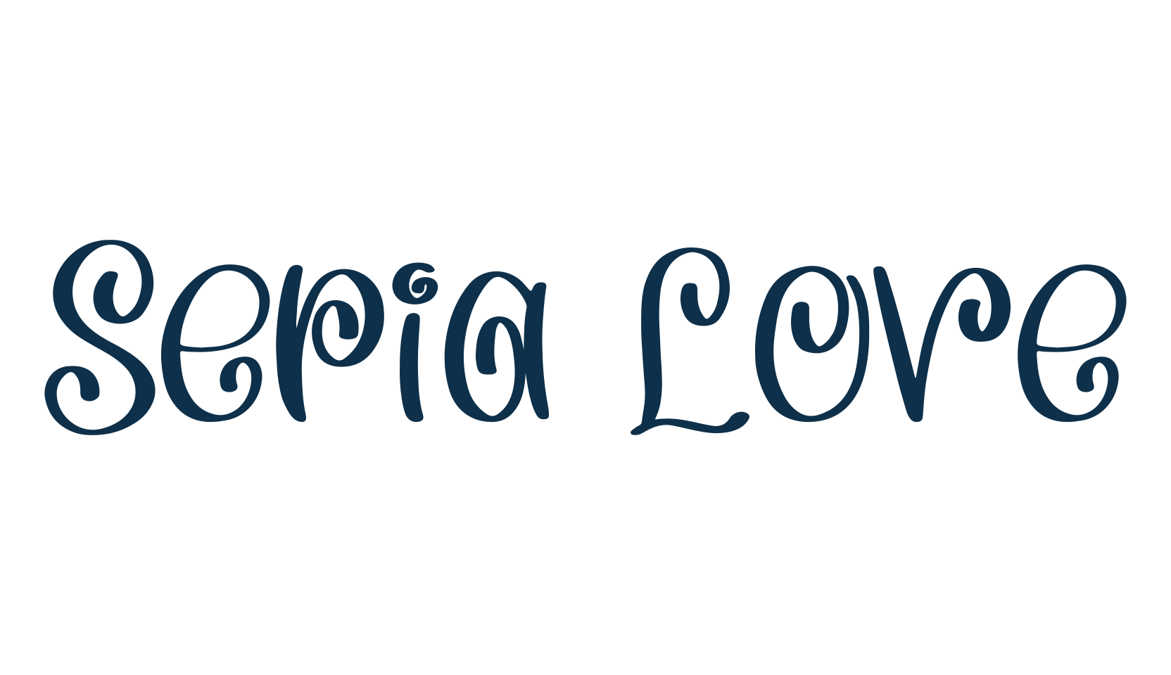 Sepia Love, fancy curly decorative font preview