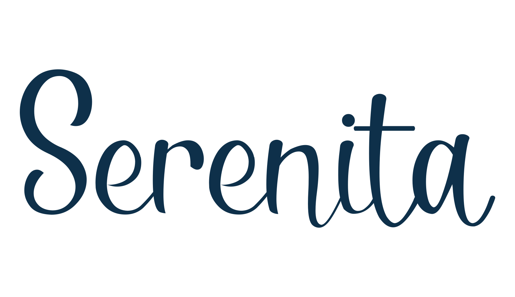 Serenita, calligraphy font preview