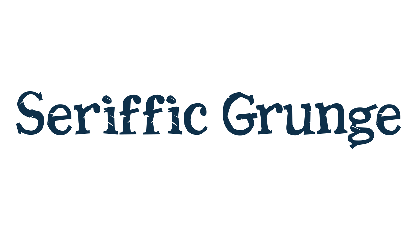 Seriffic Grunge, fancy distorted decorative font preview