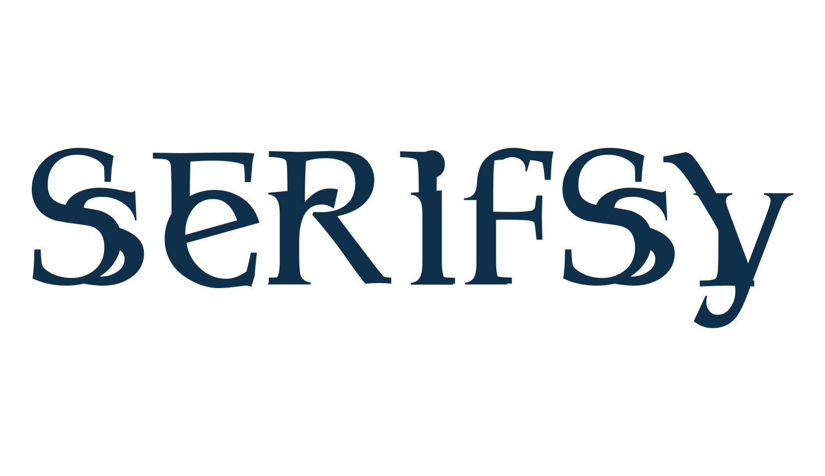 Serifsy, distorted font preview