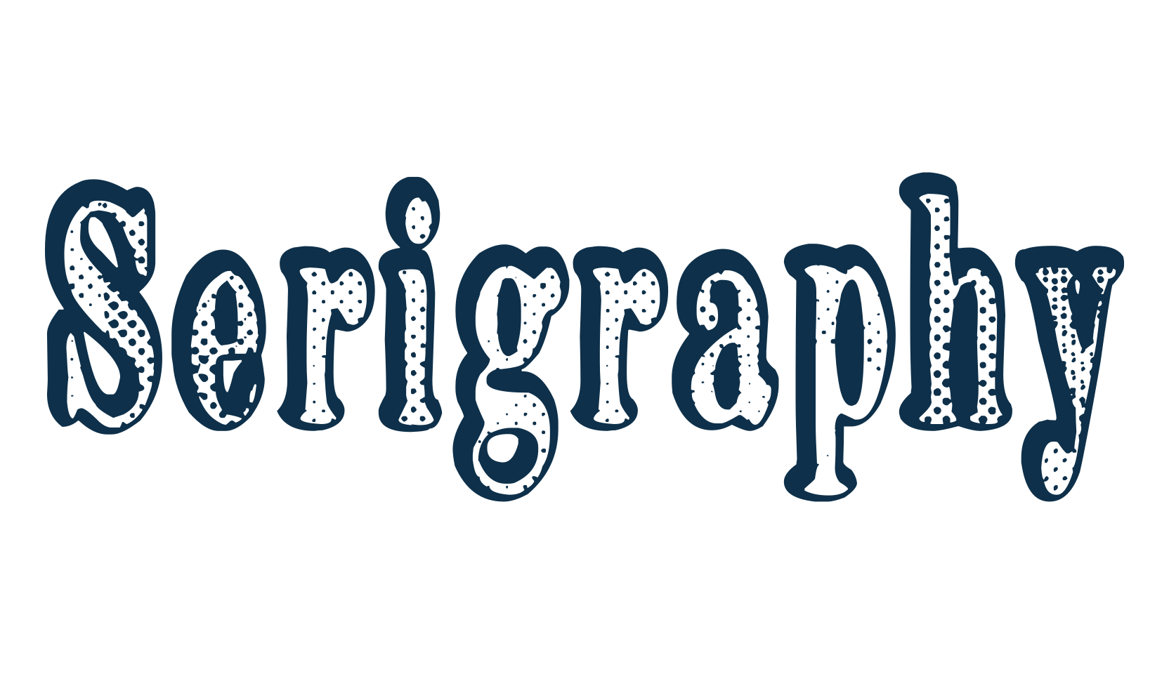 Serigraphy, fancy various decorative font preview