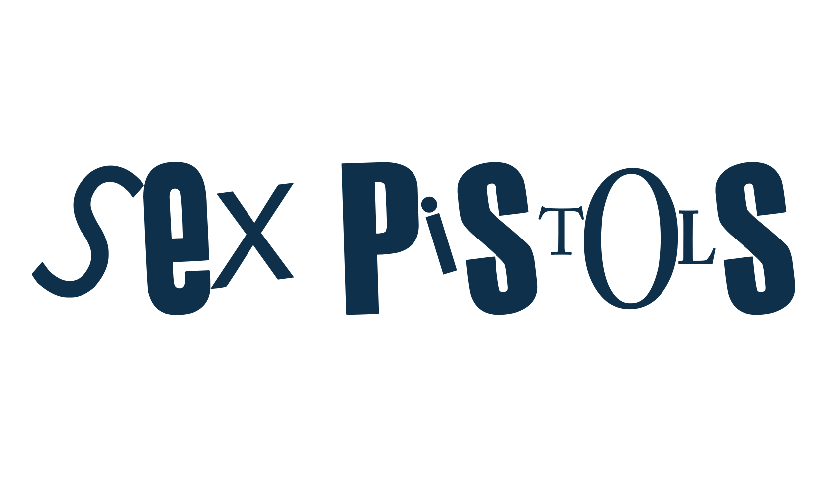 Sex Pistols, fancy distorted decorative font preview