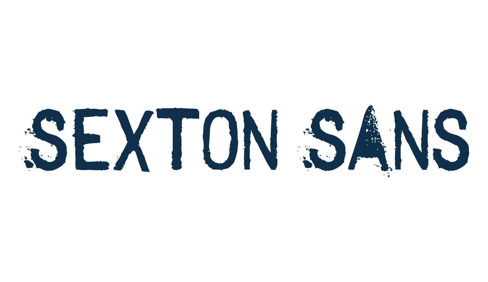 Sexton Sans, fancy destroy decorative font preview