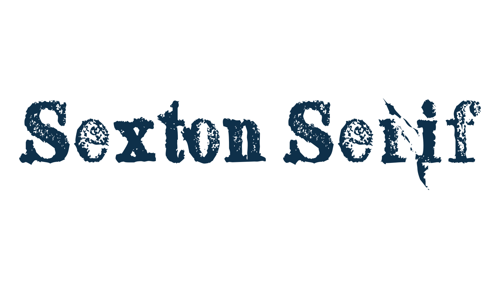 Sexton Serif, destroy font preview