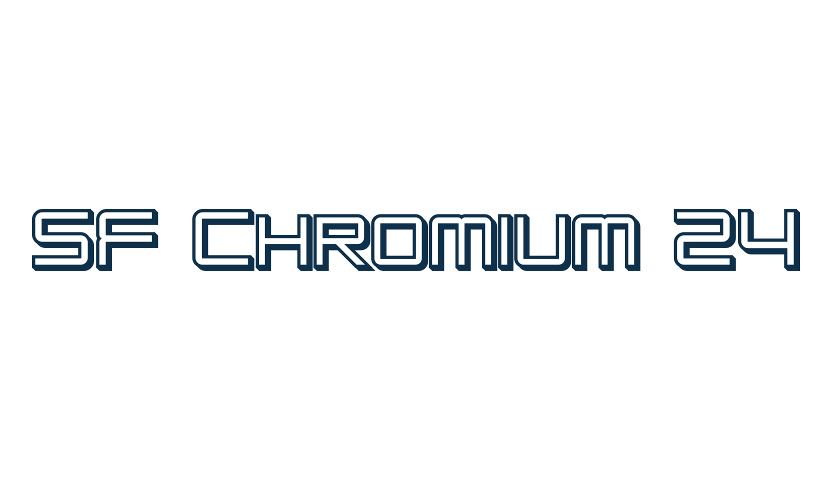 SF Chromium 24, fancy various techno sci-fi font preview