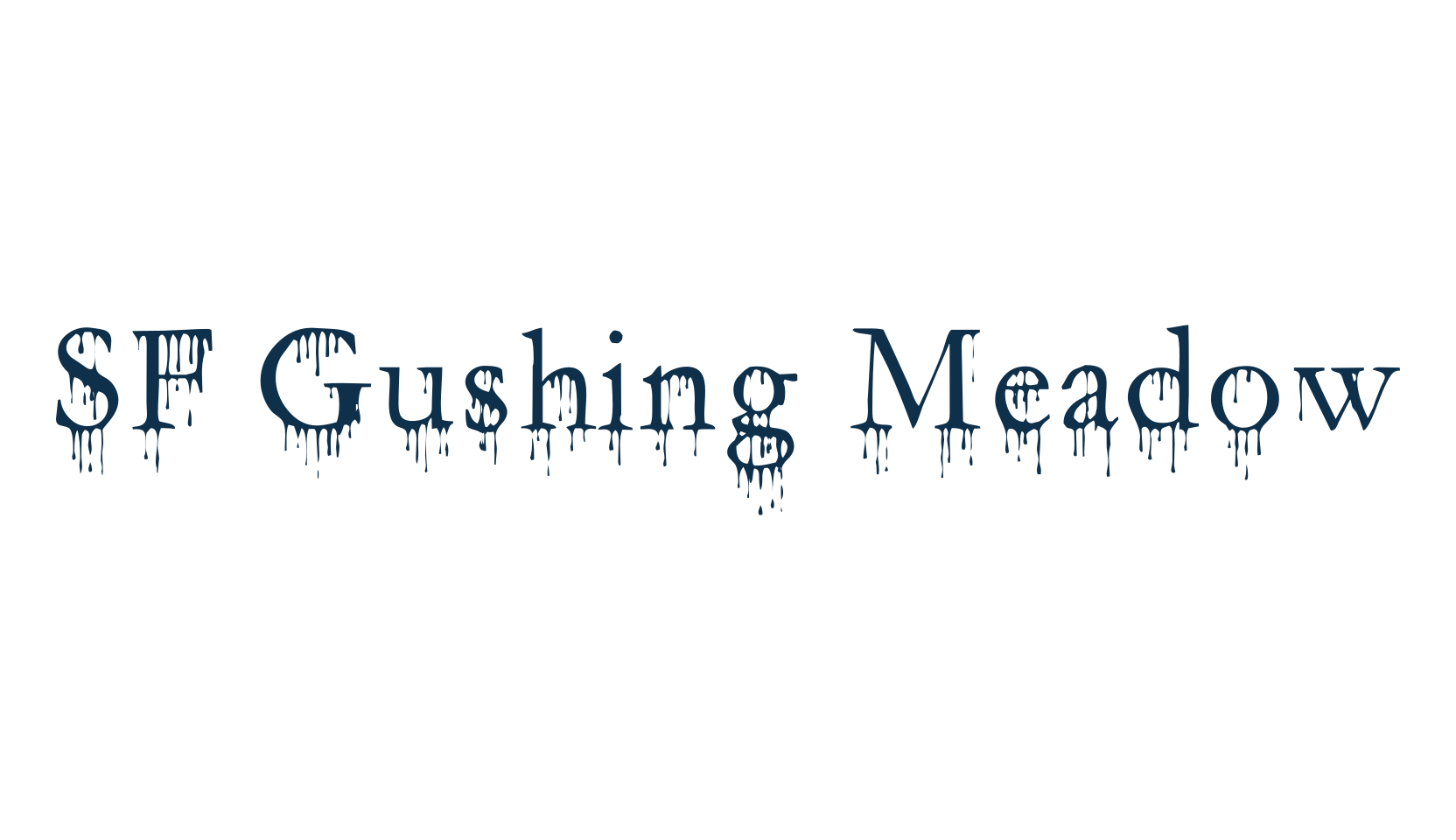 SF Gushing Meadow, holiday halloween fancy decorative horror font preview