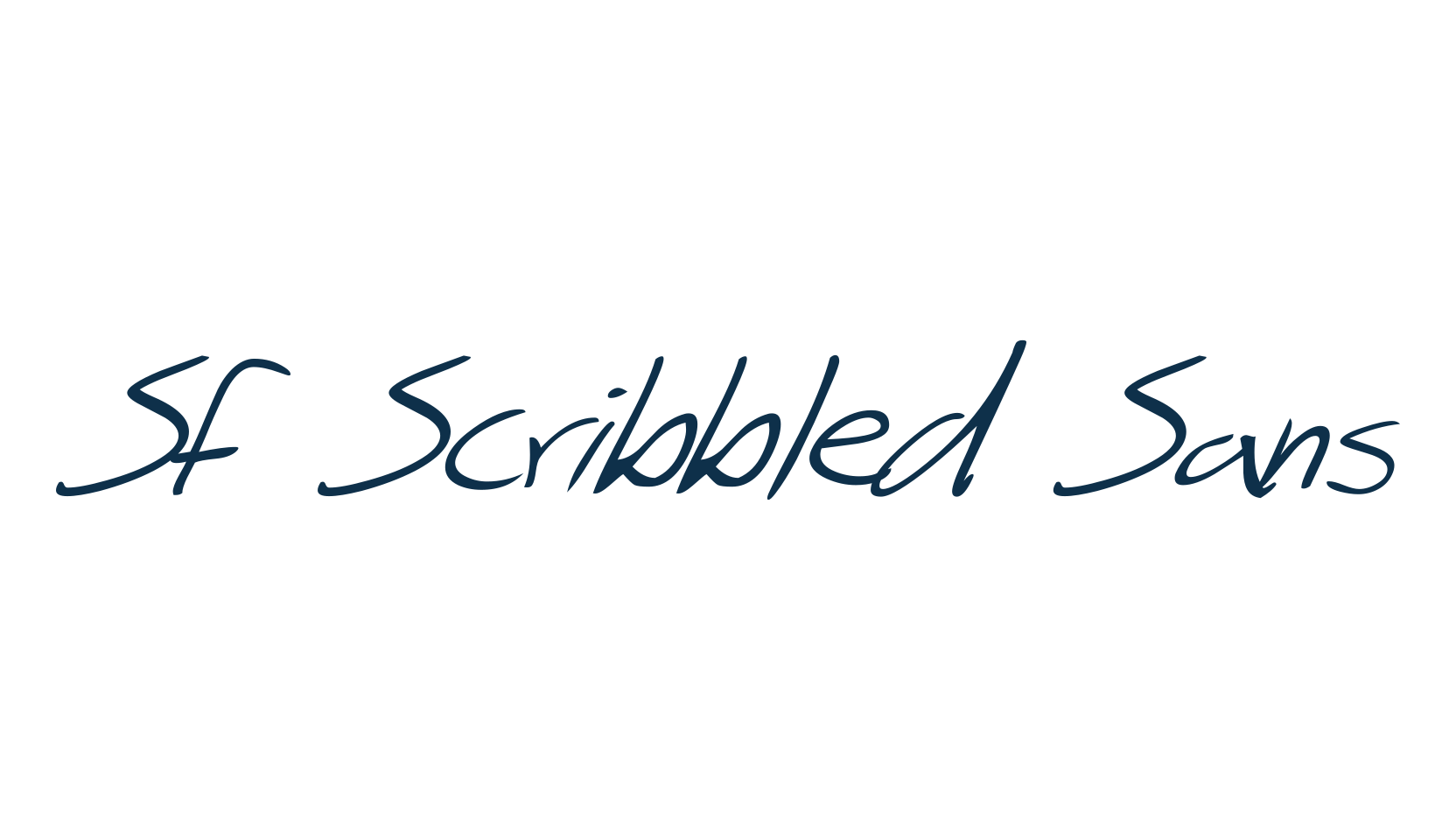 SF Scribbled Sans, handwriting font preview