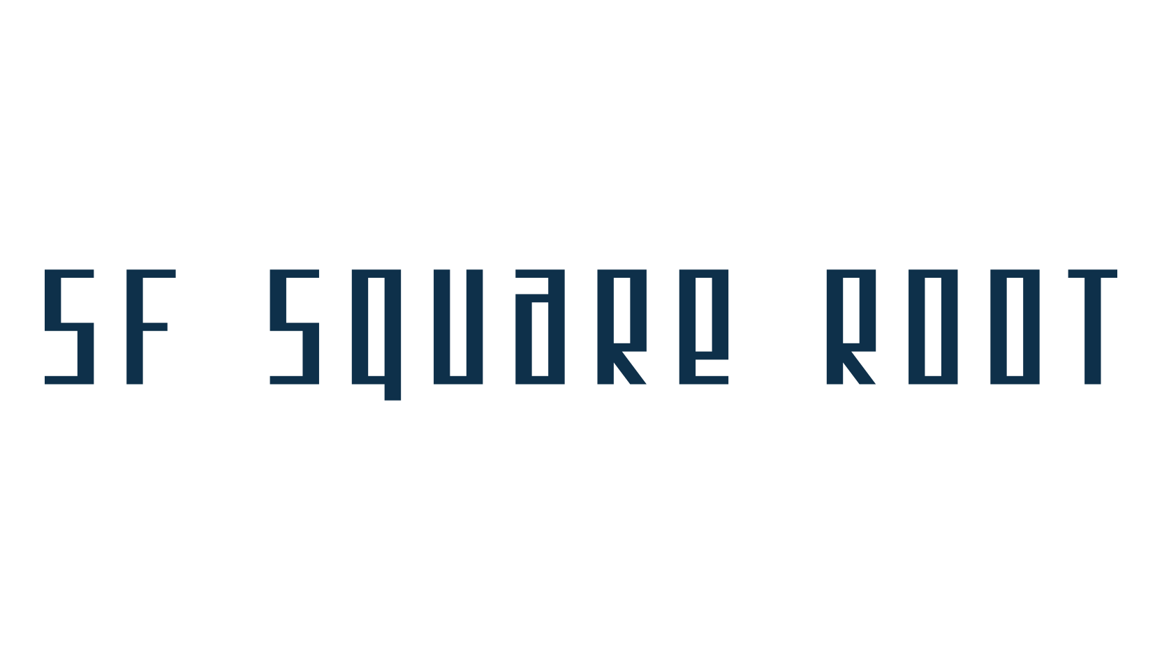 SF Square Root, square font preview