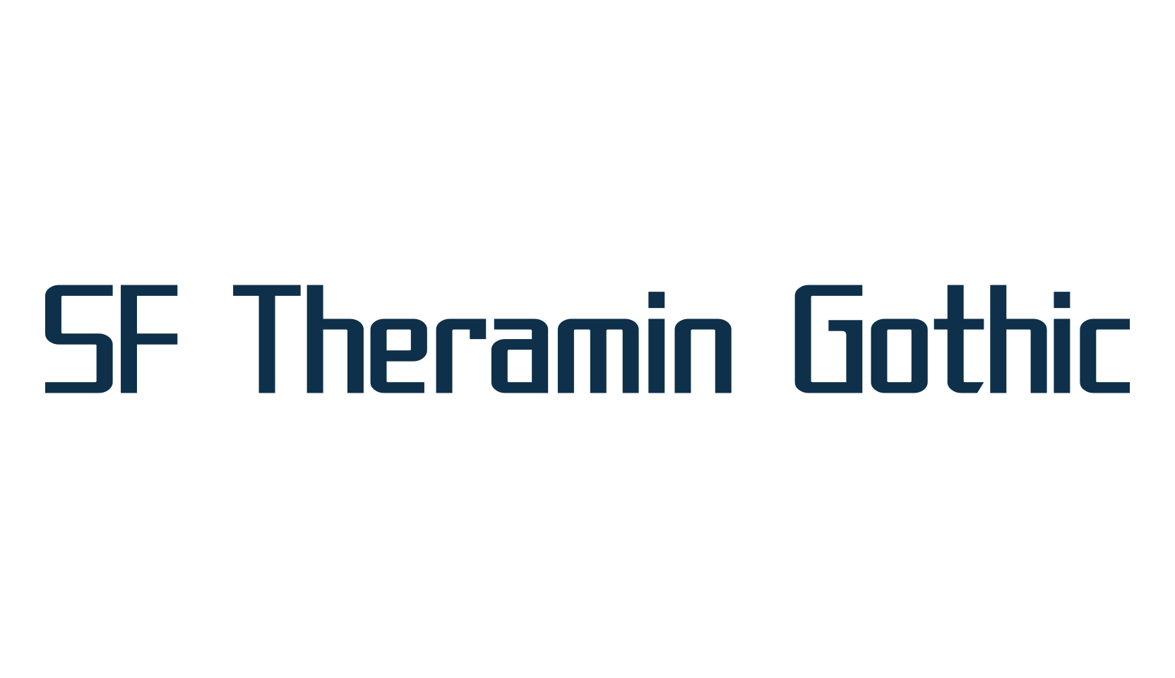 SF Theramin Gothic, basic sans serif font preview