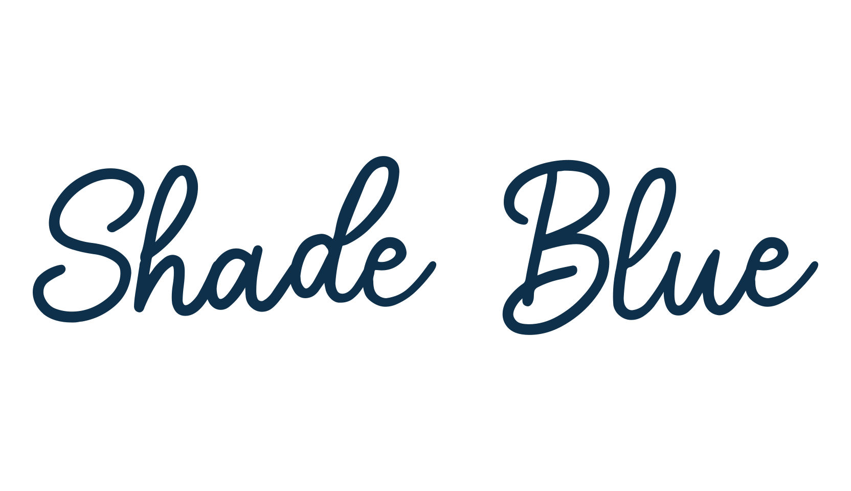 Shade Blue, handwriting font preview