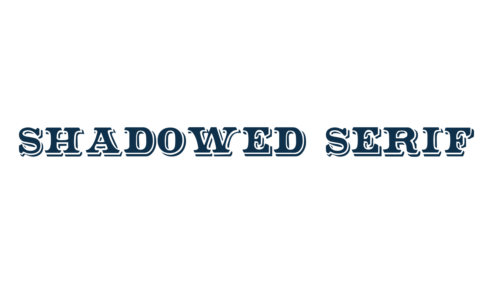 Shadowed Serif, western font preview