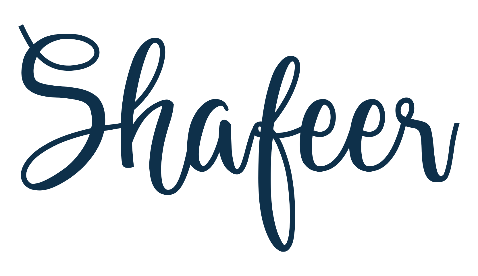 Shafeer, calligraphy font preview