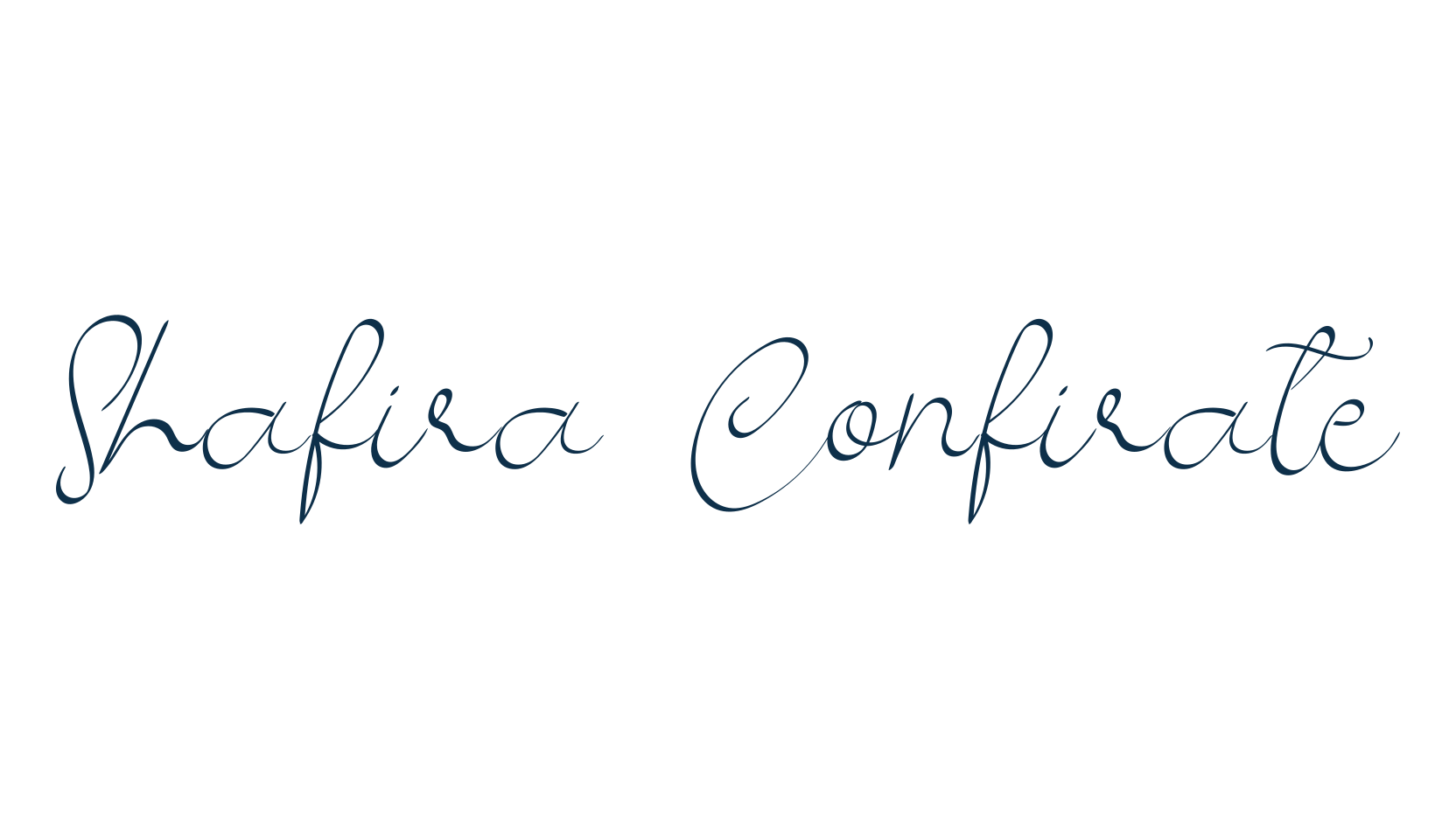 Shafira Confirate, handwriting font preview