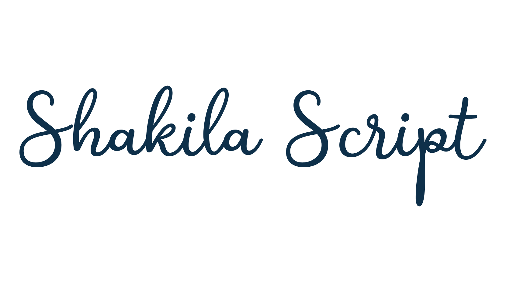 Shakila Script, handwriting font preview