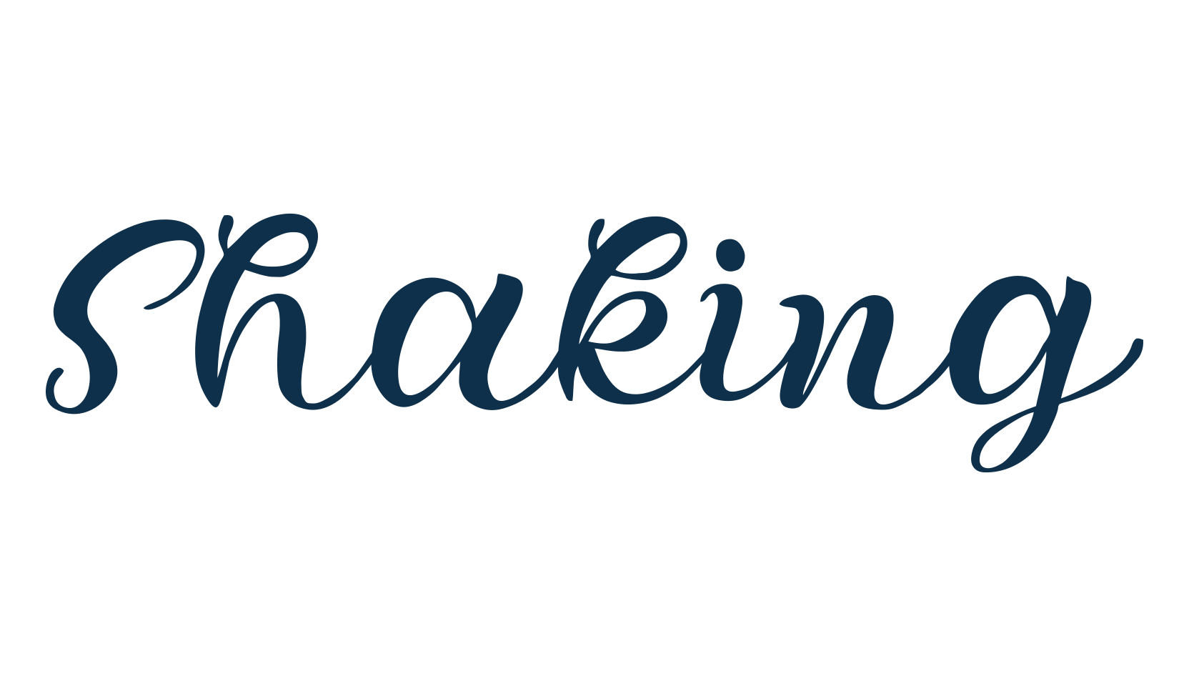 Shaking, calligraphy font preview