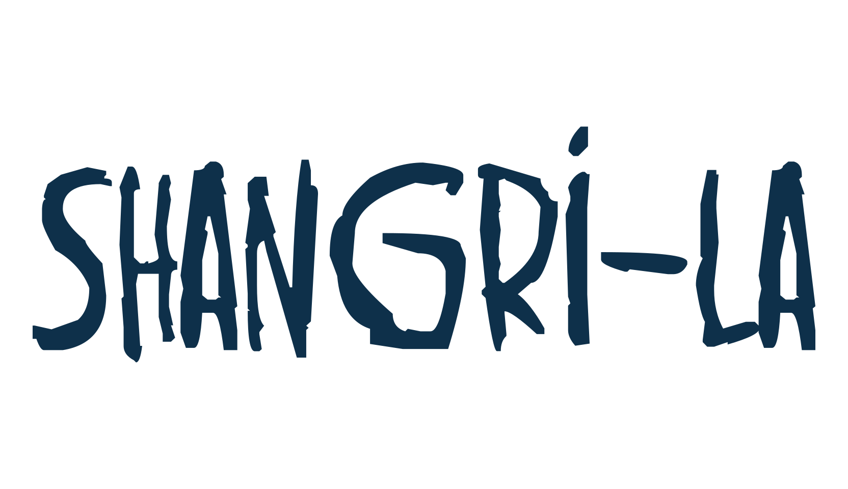 Shangri-La, script trash fancy decorative calligraphy font preview