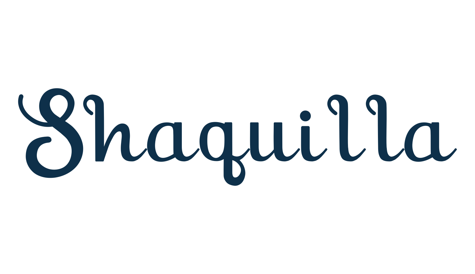 Shaquilla, fancy various decorative script calligraphy font preview