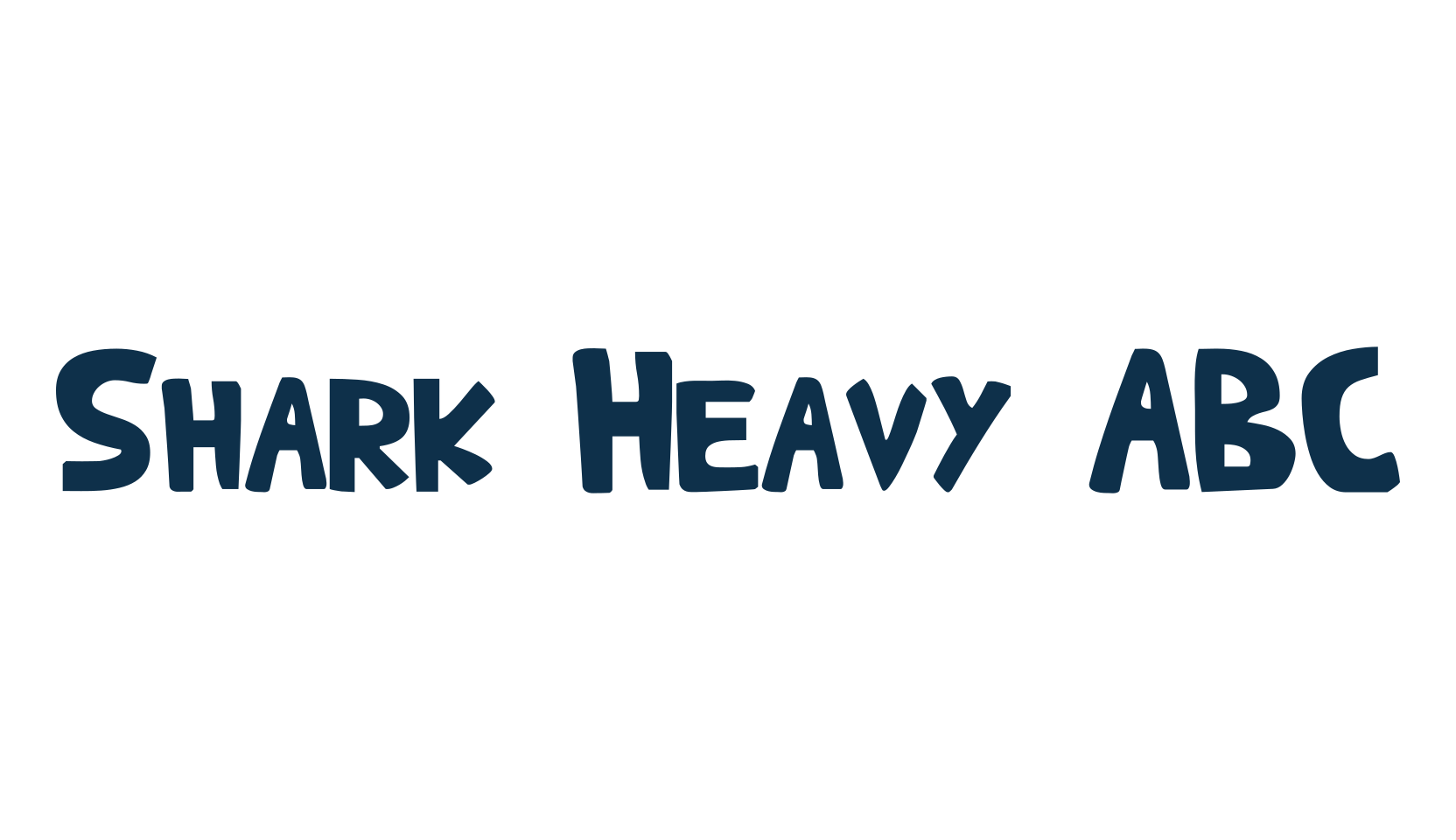 Shark Heavy ABC, fancy cartoon decorative font preview