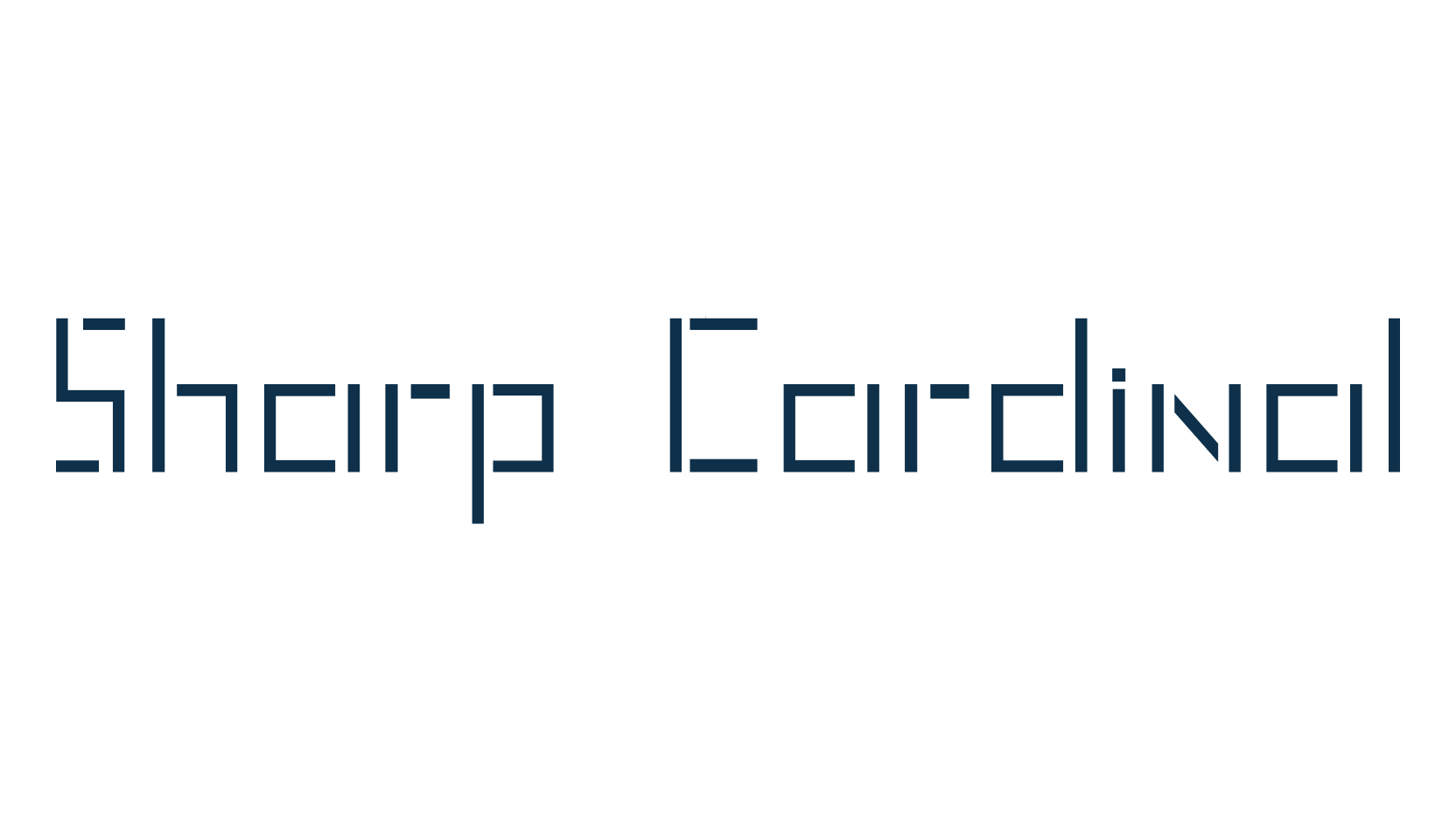 Sharp Cardinal, techno square sci-fi font preview