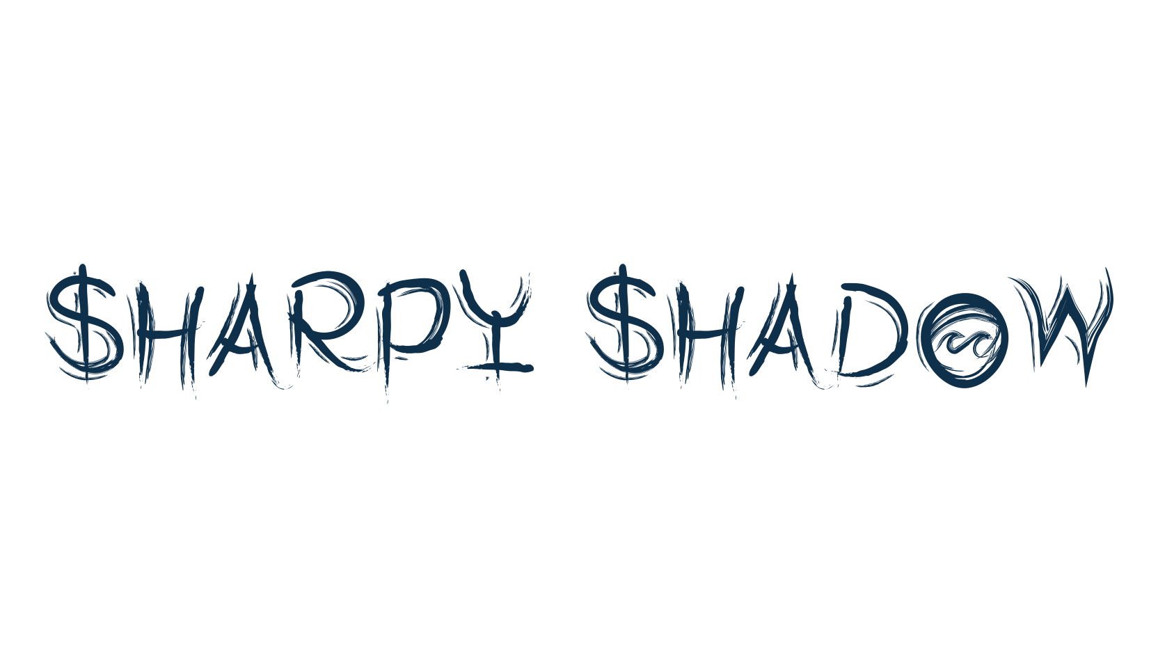 Sharpy Shadow, trash font preview