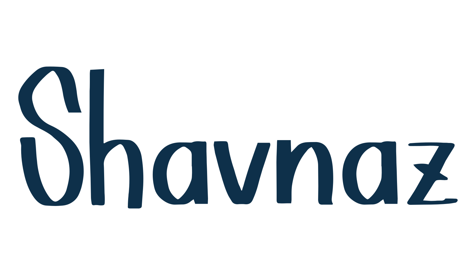 Shavnaz, script handwritten fancy decorative calligraphy font preview
