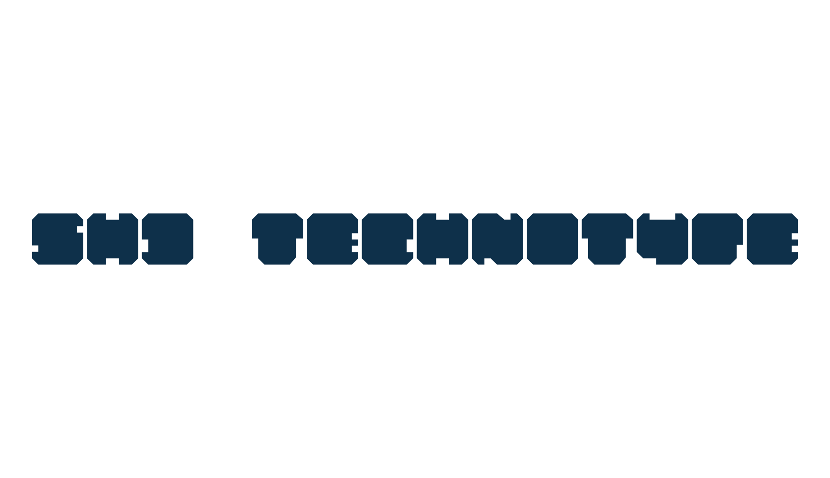 SHD TechnoType, techno square sci-fi font preview