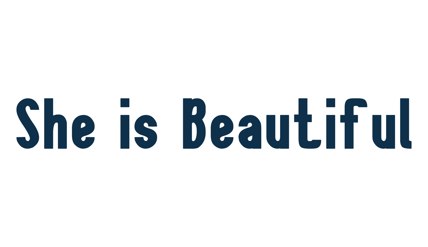 She is Beautiful, basic sans serif font preview
