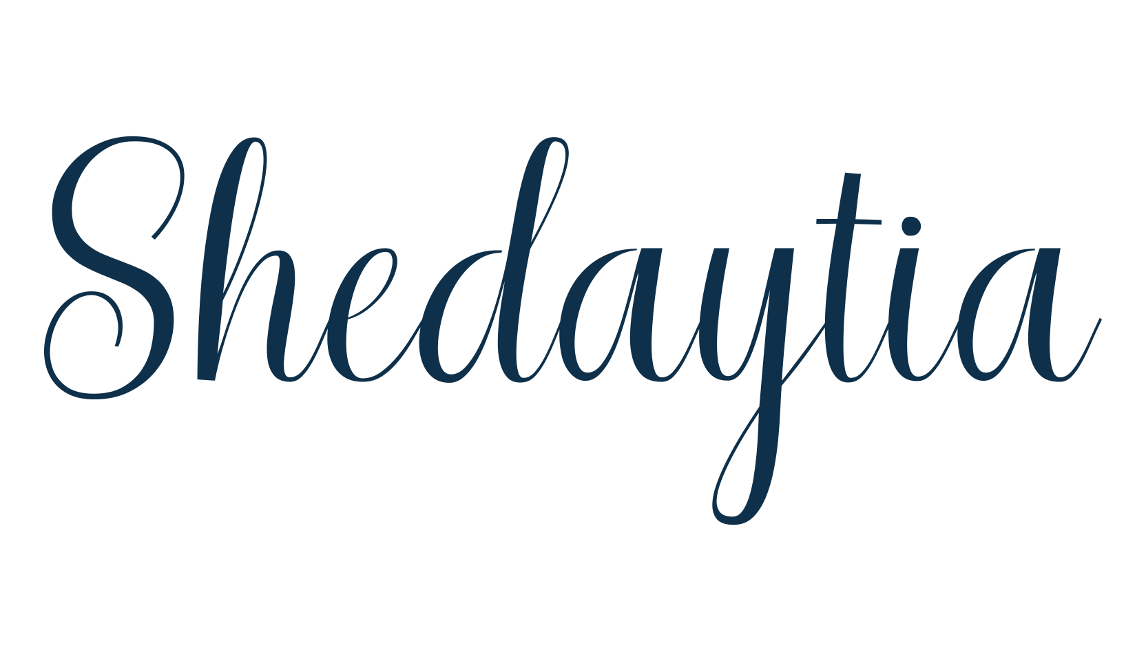 Shedaytia, script calligraphy fancy decorative font preview