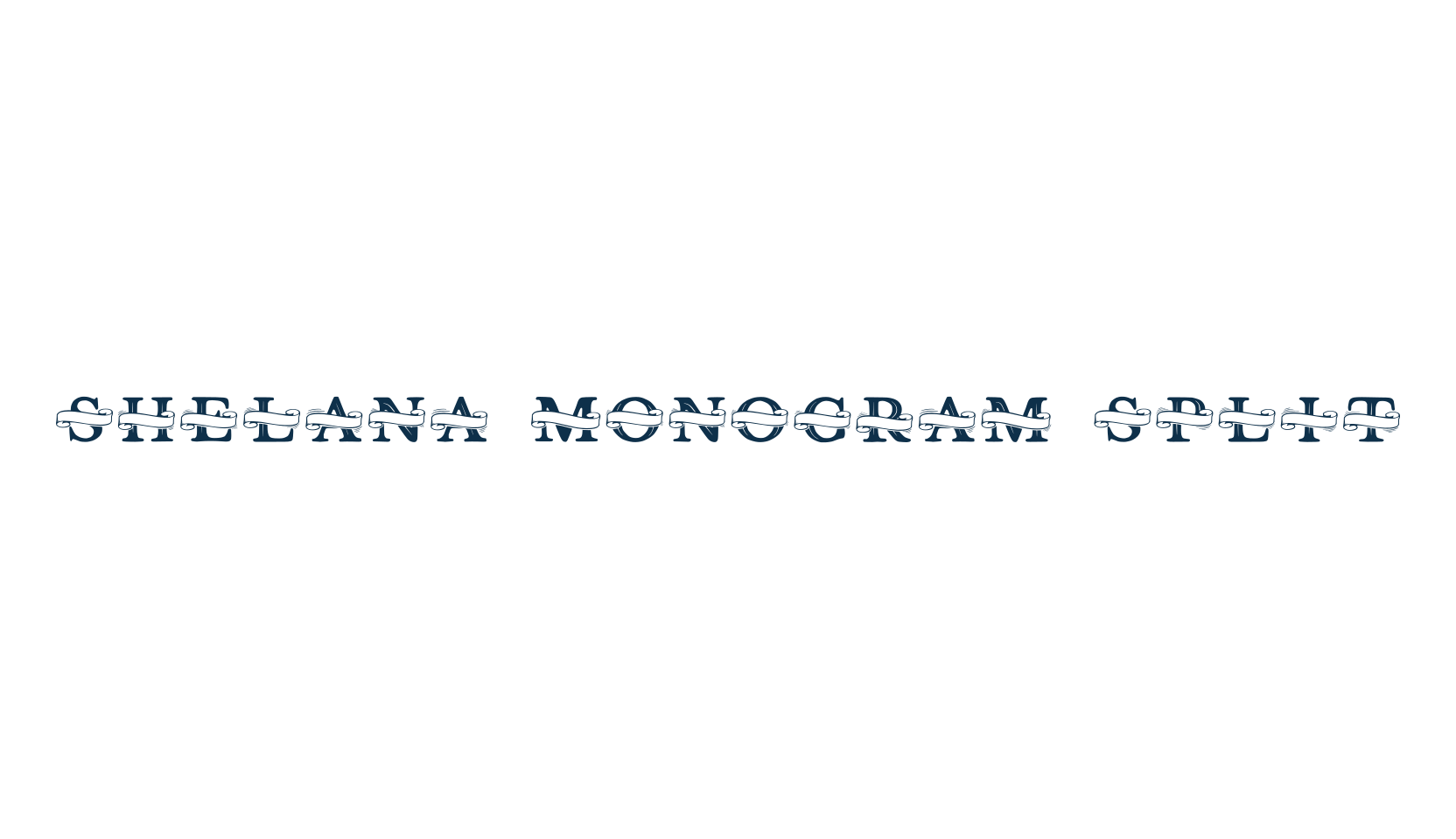 Shelana Monogram Split, initials font preview