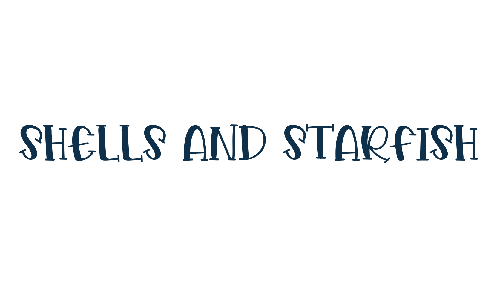 Shells And Starfish, cartoon font preview