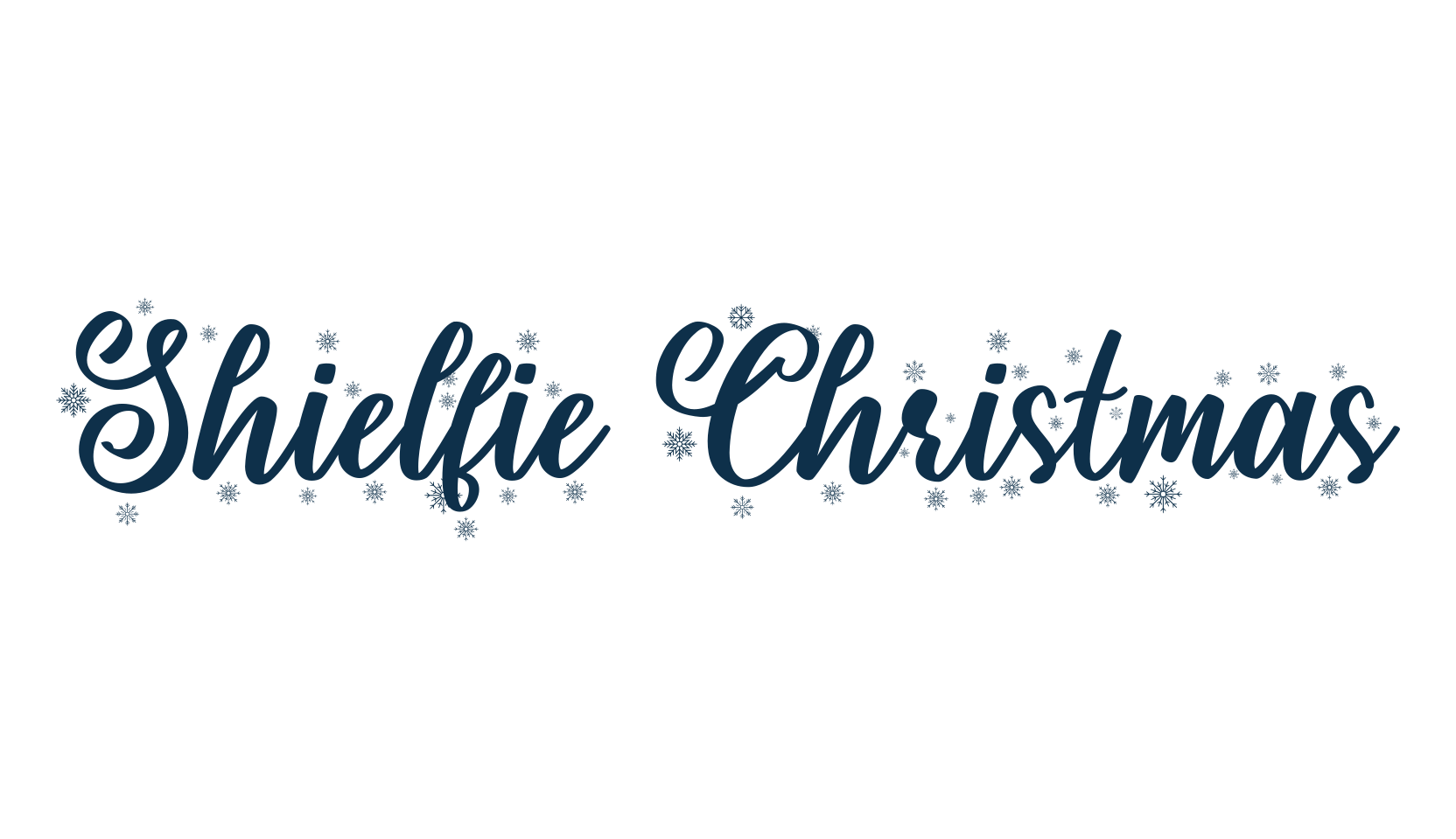 Shielfie Christmas, fancy decorative font preview