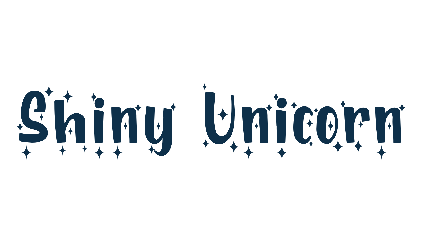 Shiny Unicorn, fancy cartoon decorative font preview